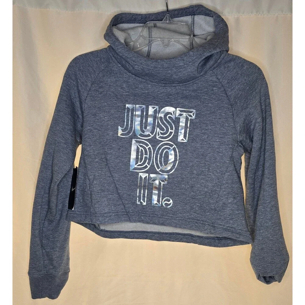 Nike Just Do It Crop Sweatsuit Gray Standard Fit NWT